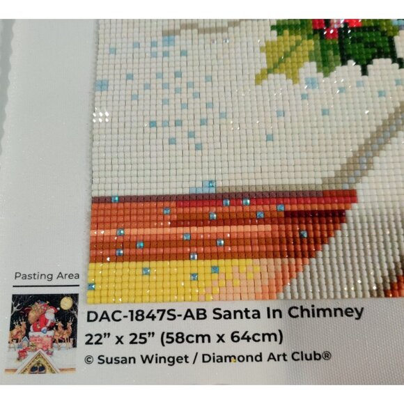 DAC Diamond Art Club Santa In Chimney by Susan Winget Complete Reindeers 22x25" - Picture 6 of 7